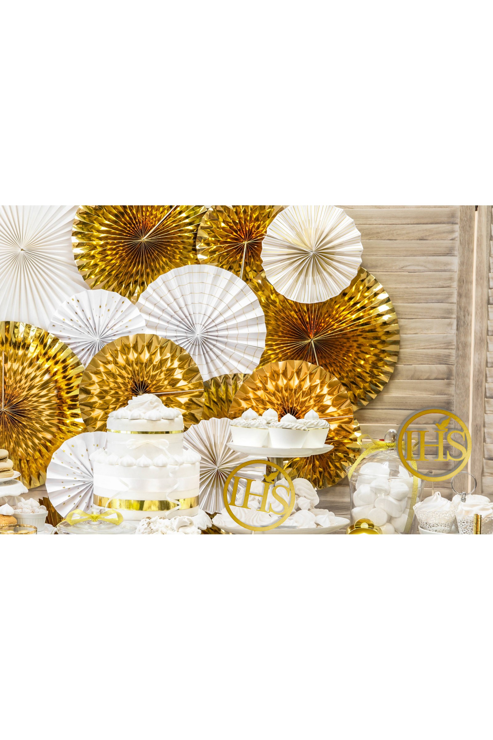 Dekoracje komunijne - złote Rozety - komplet - obraz 3