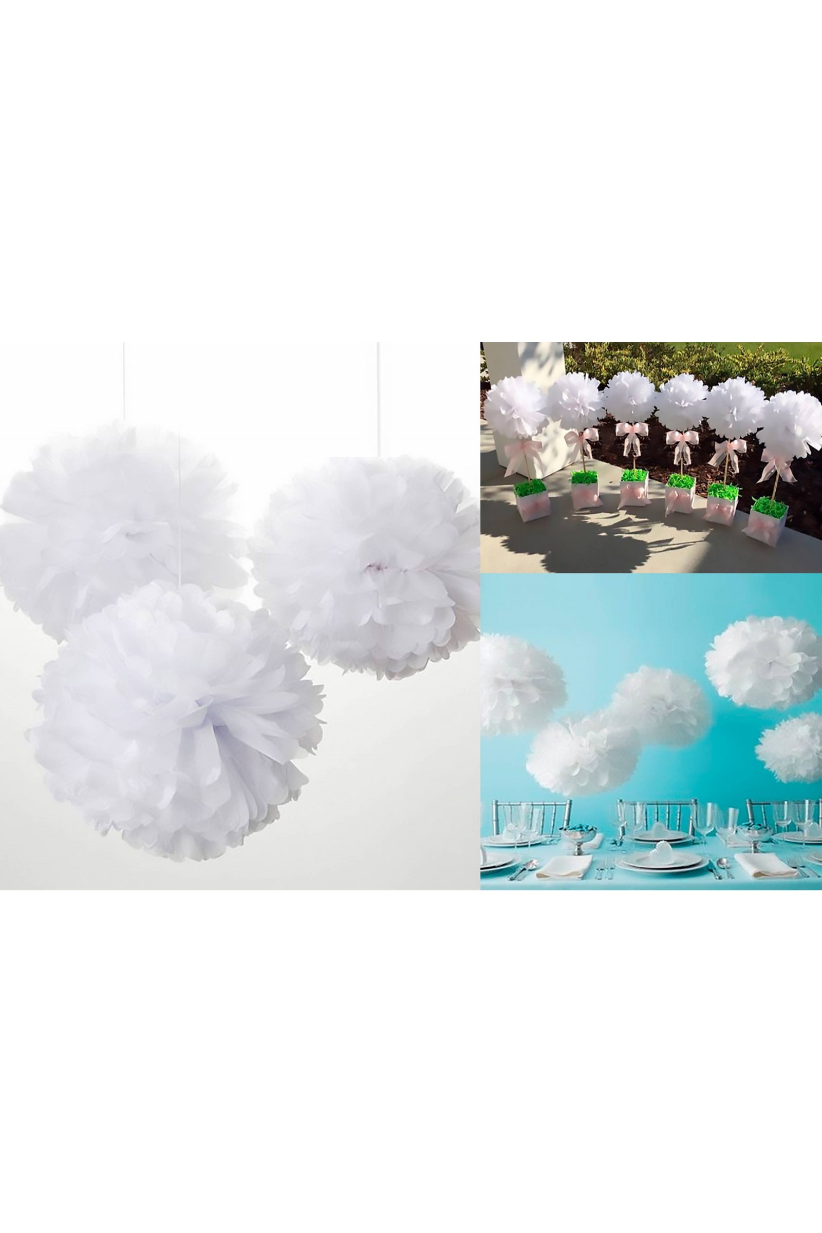 Kula dekoracyjna komunijna - biała - obraz 1