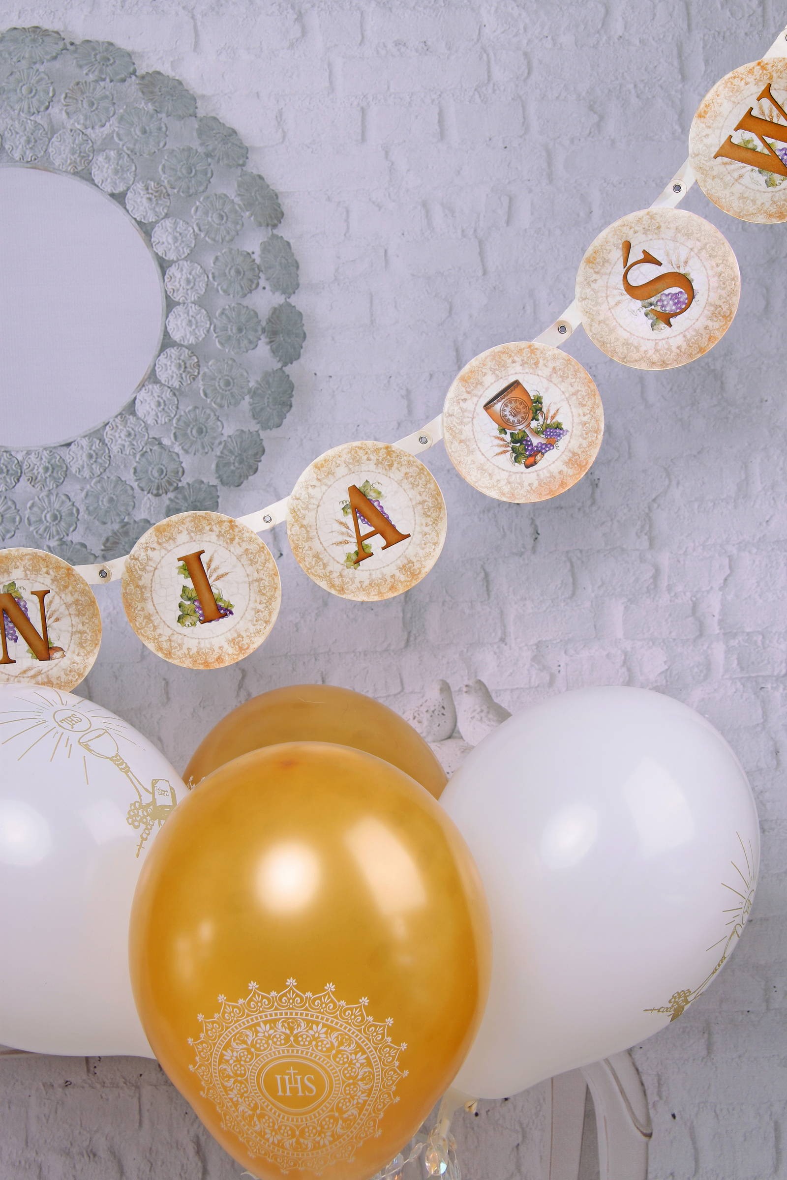 Komunijny baner - złoty - obraz 0