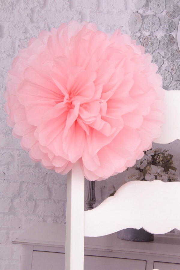 Ozdoba komunijna na krzesło z papieru - różowa