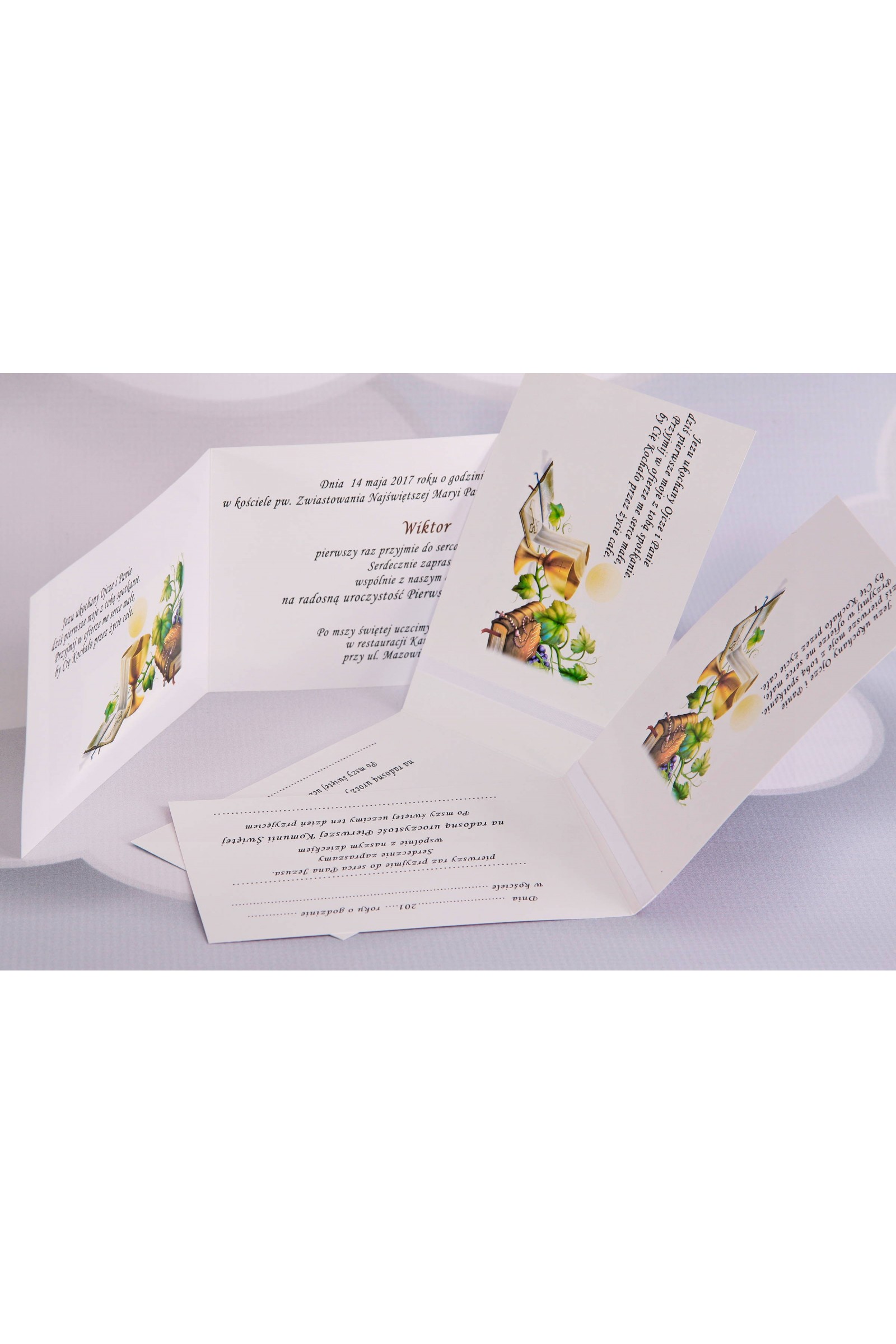 Personalizowane zaproszenia komunijne popularne - Ornament 1 (a,b,c) - obraz 3