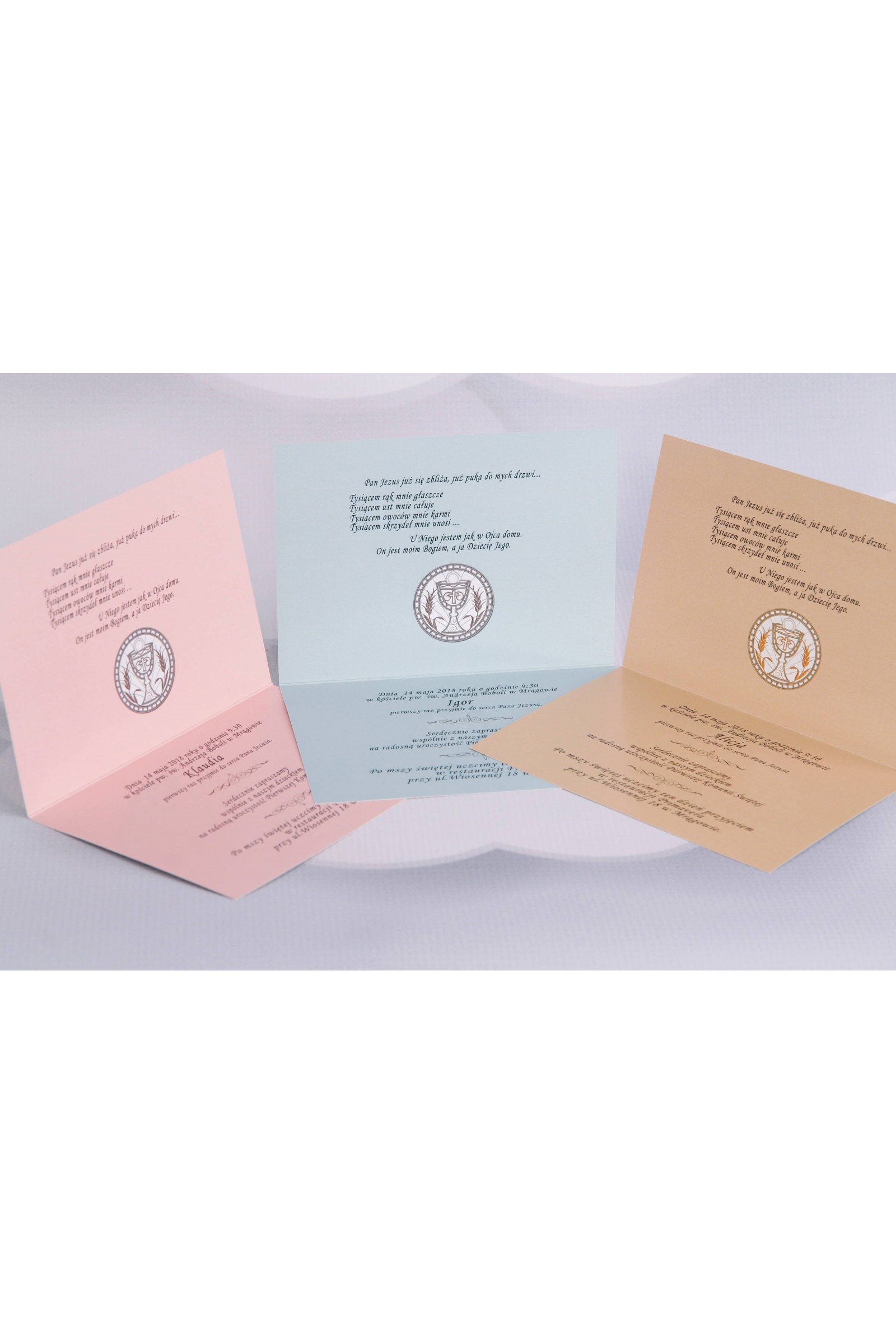 Personalizowane zaproszenia komunijne popularne - Płótno 3 (a,b,c) - obraz 3