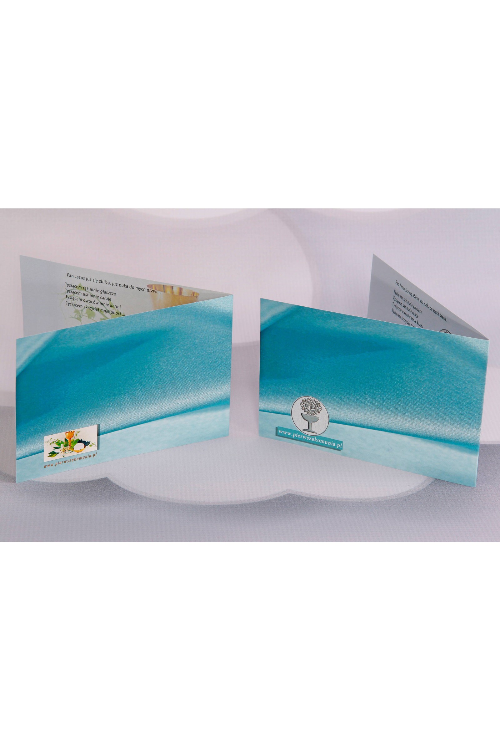 Personalizowane zaproszenia komunijne popularne - Satyna 2 (c,d) - obraz 2