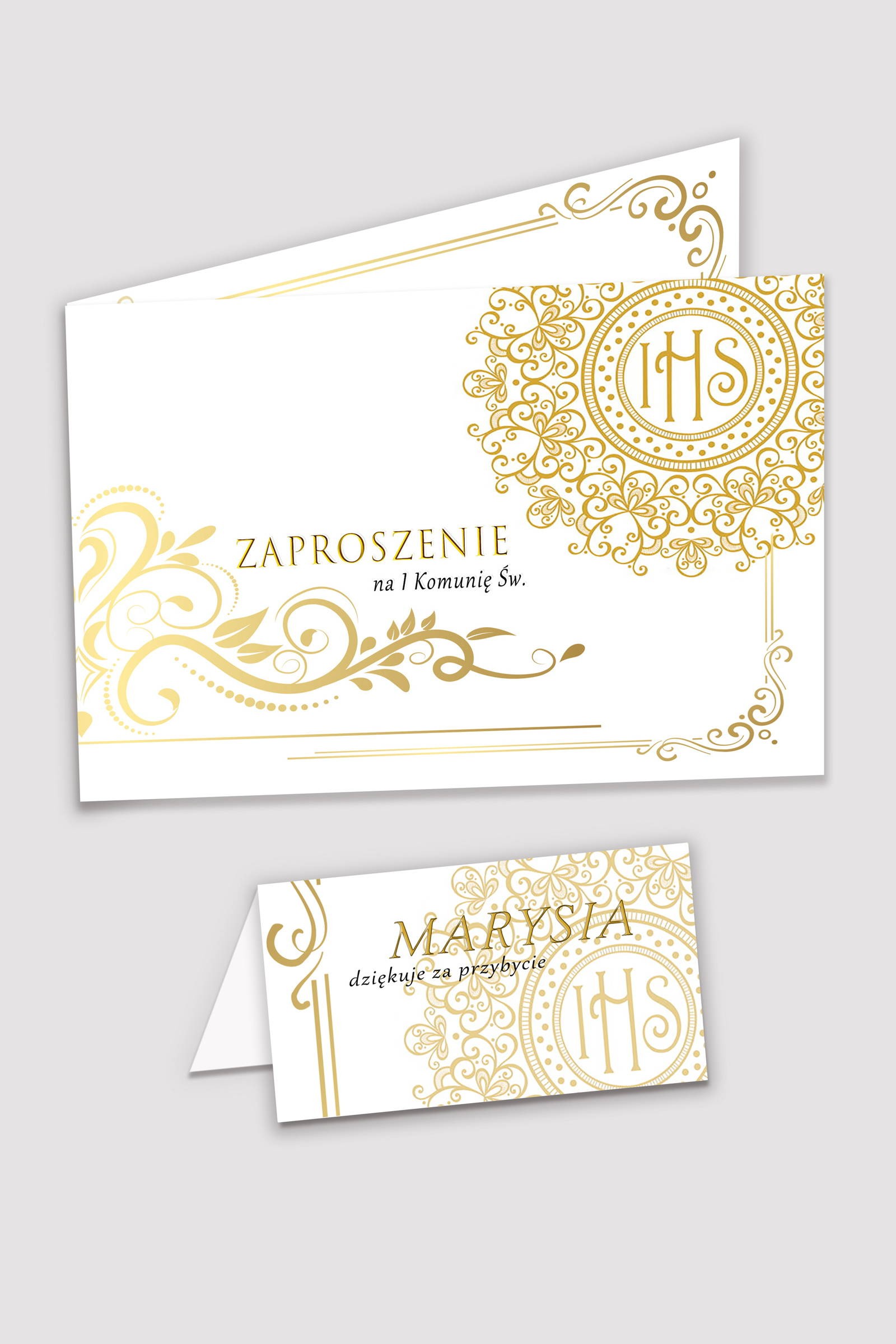 Personalizowane zaproszenia komunijne i winietki - Elegance - obraz 0