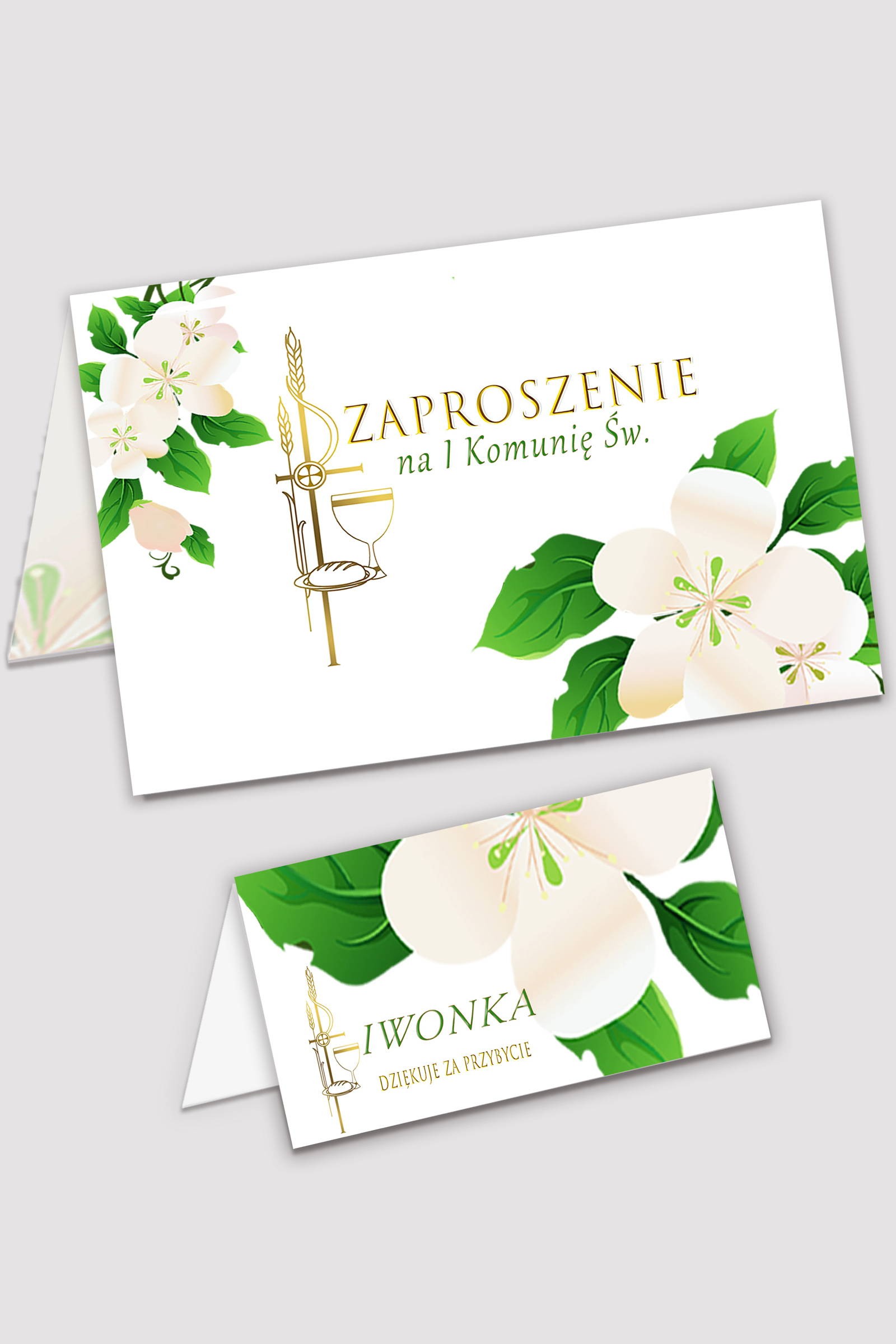 Personalizowane zaproszenia komunijne i winietki - Świeżość poranka - obraz 0