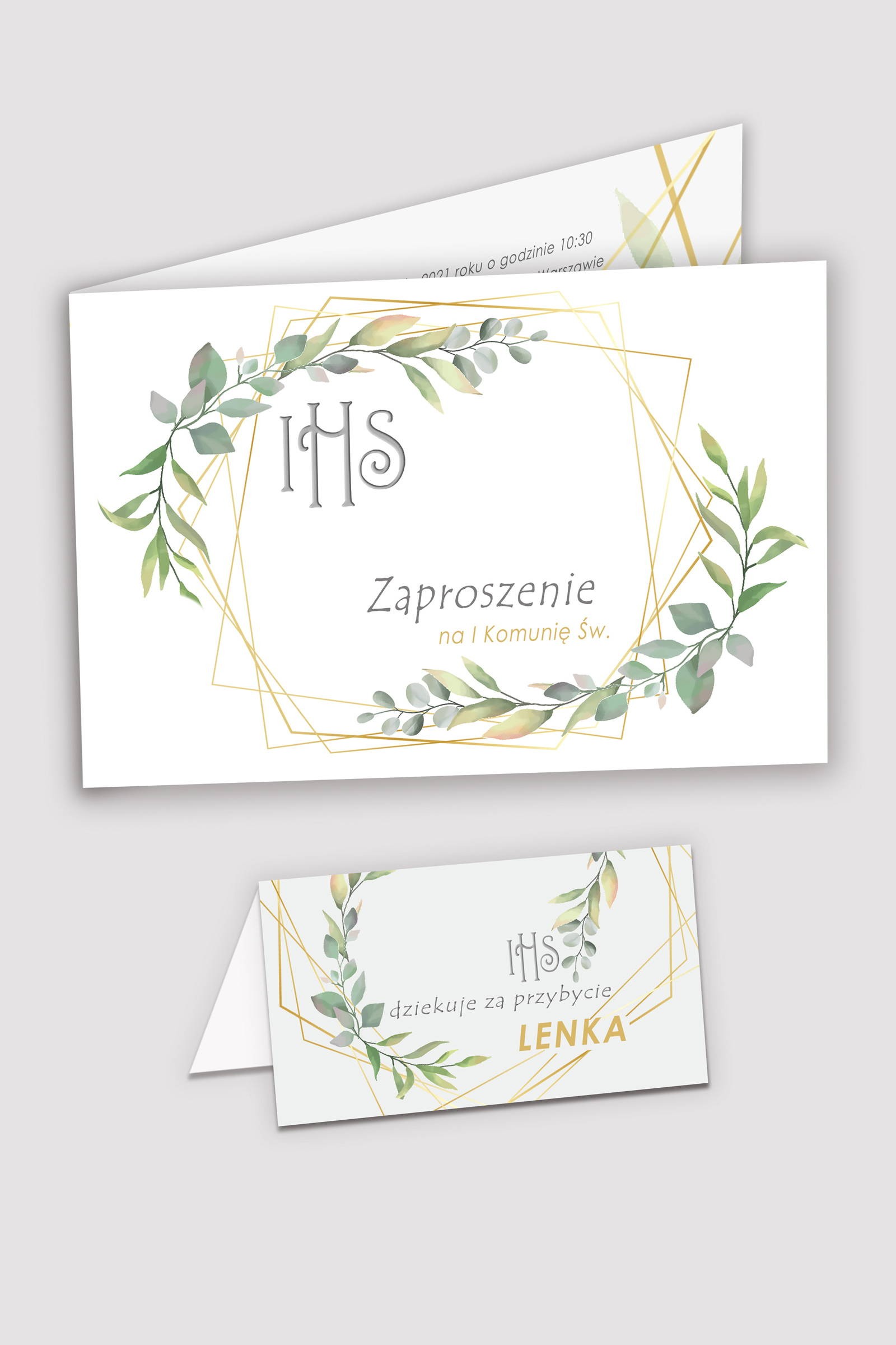 Personalizowane zaproszenia komunijne i winietki - Zamglony poranek - obraz 0