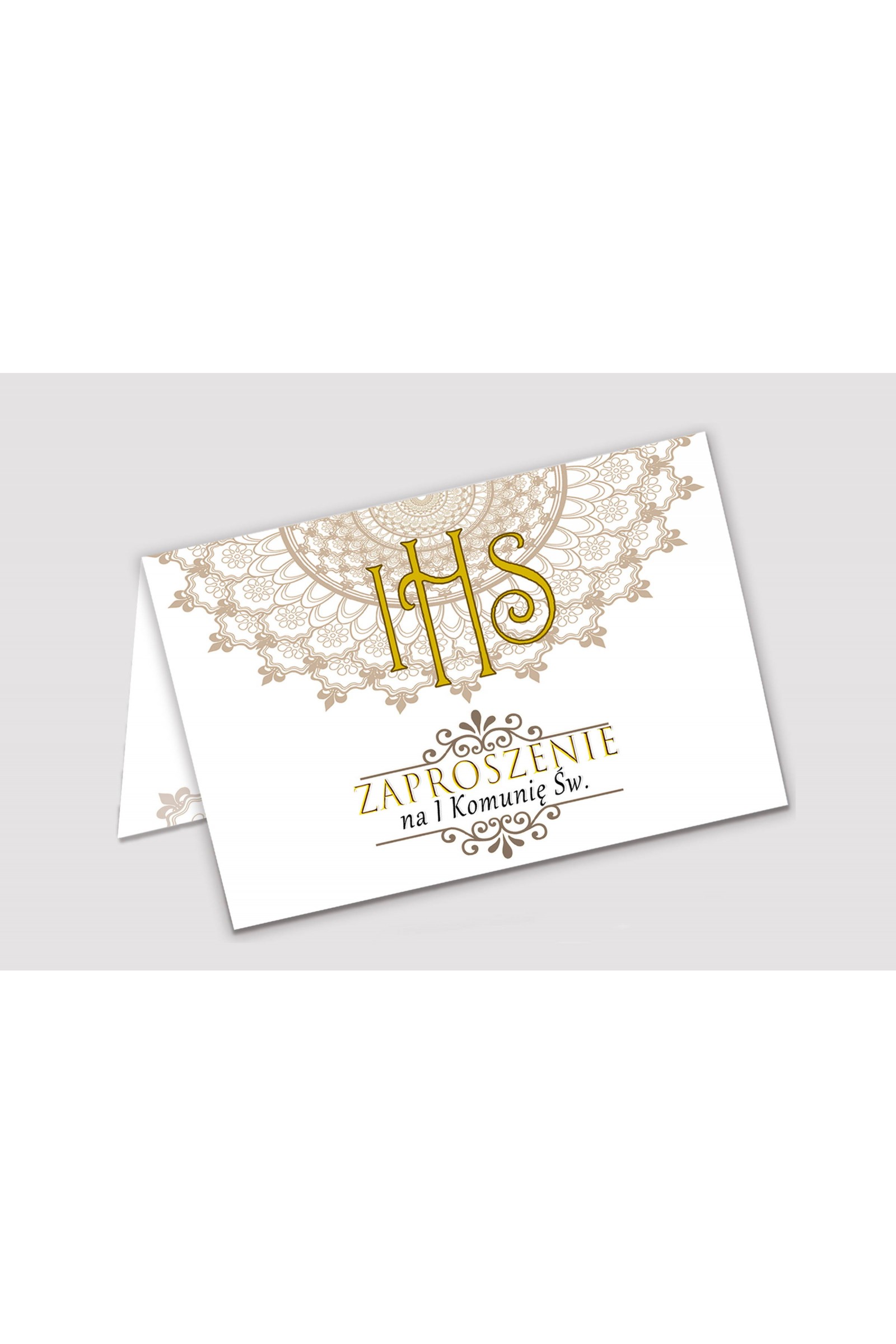 Personalizowane zaproszenia komunijne z zestawów - Rozeta - obraz 1