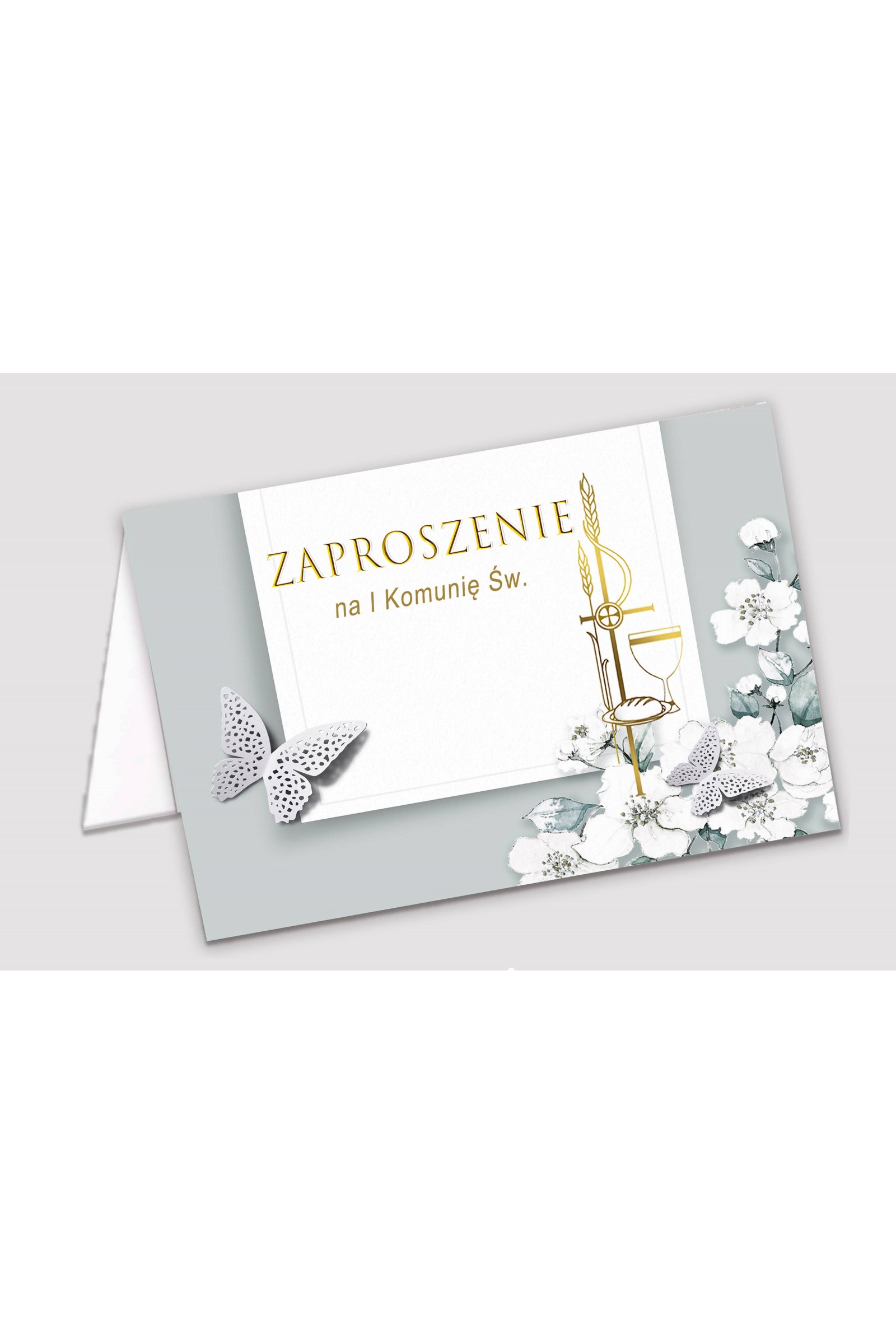 Personalizowane zaproszenia komunijne z zestawów - Jaśminowy ogród - obraz 1