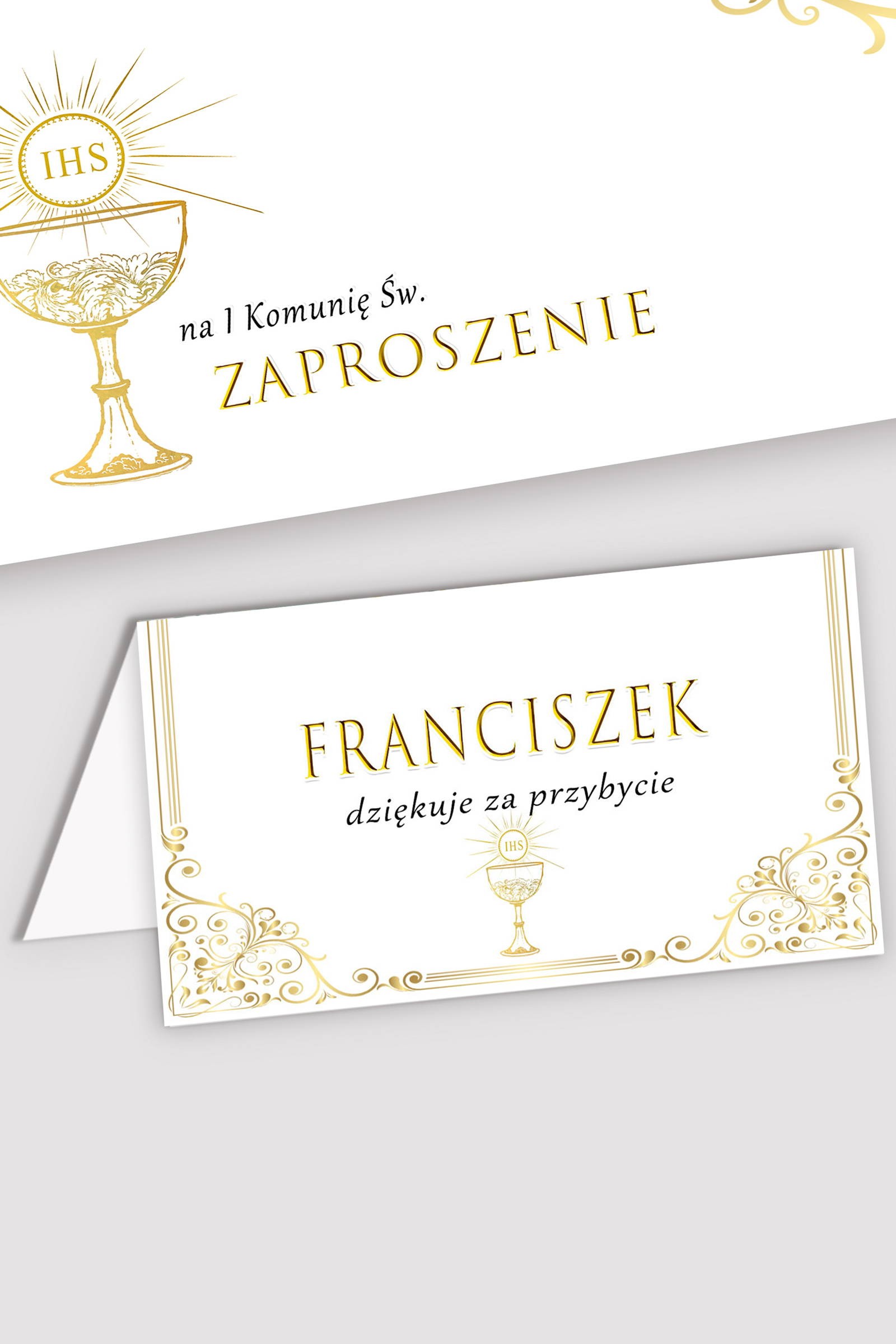 Personalizowane winietki komunijne - Royal Gold - obraz 0