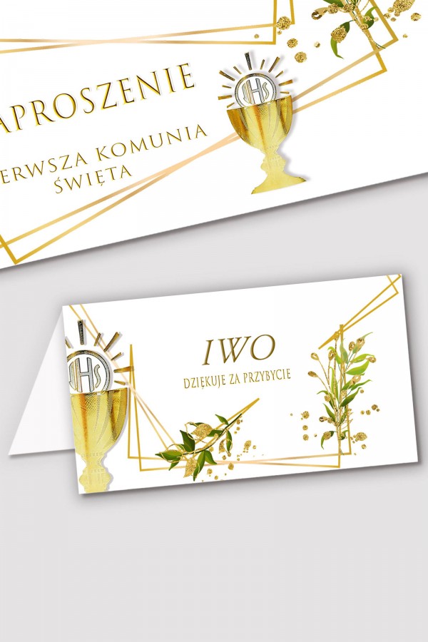 Personalizowane winietki komunijne - Złocisty wdzięk