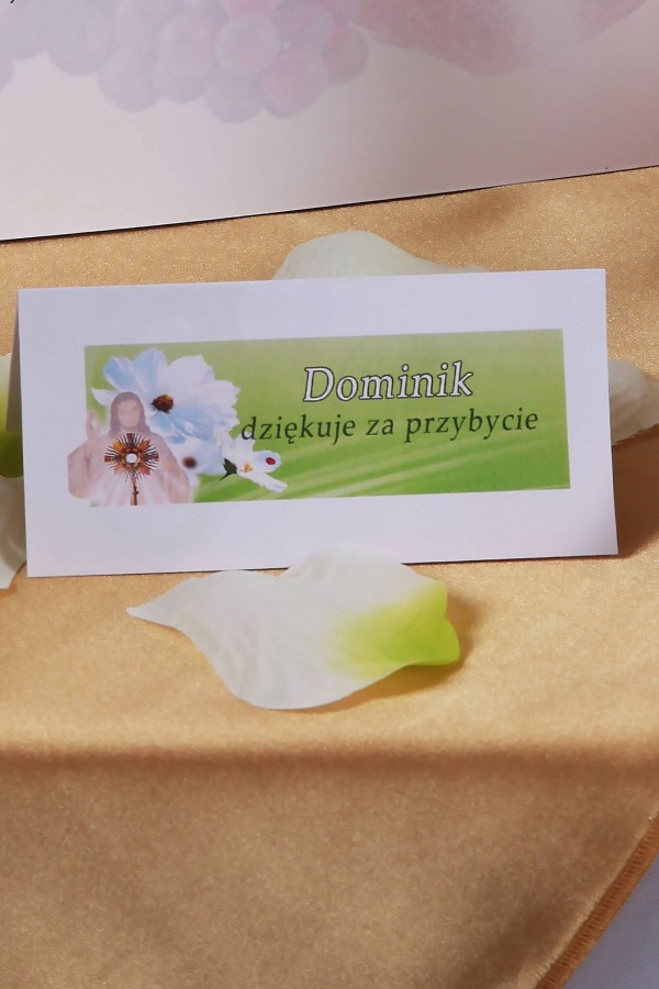 Personalizowane winietki komunijne - Bławatek