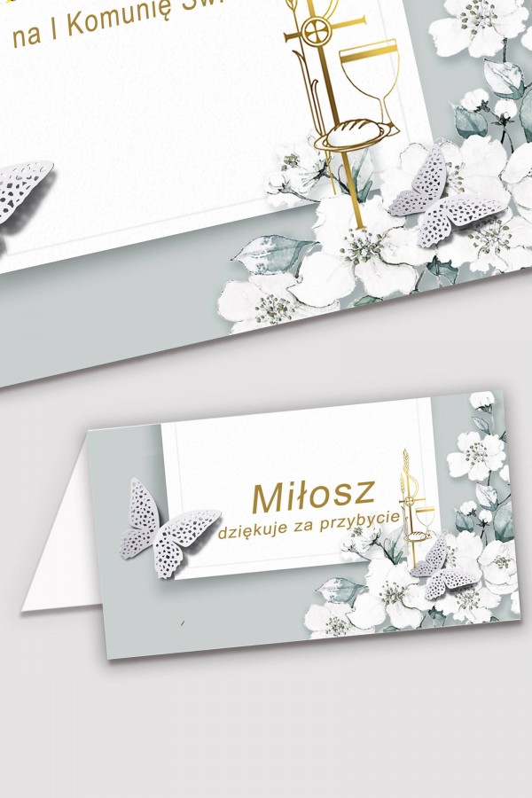Personalizowane winietki komunijne - Jaśminowy ogród