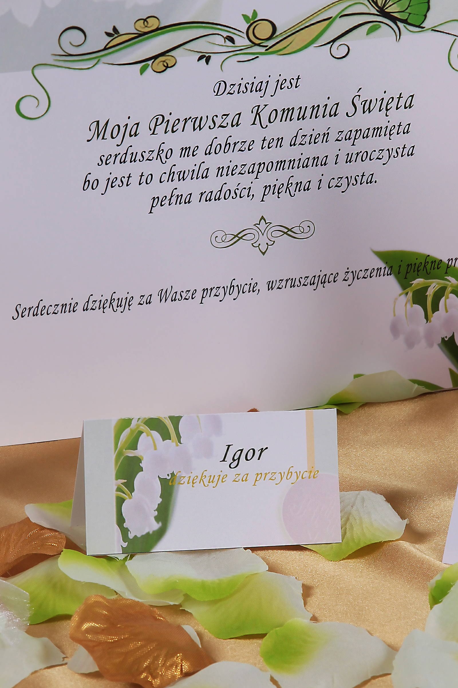 Personalizowane winietki komunijne - Konwalia - obraz 3