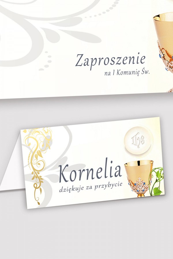 Personalizowane winietki komunijne - Kielich