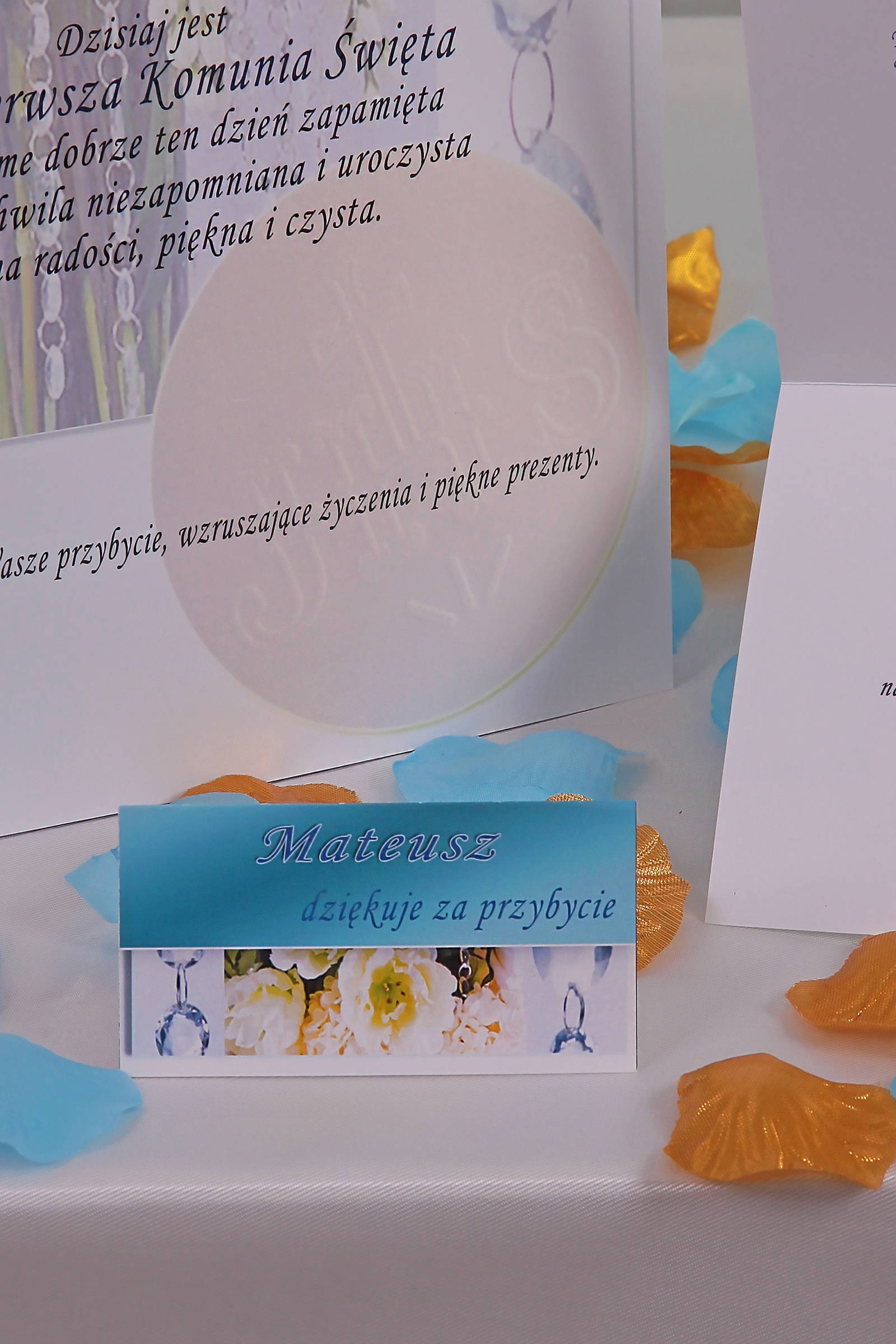 Personalizowane winietki komunijne - Kryształ blue - obraz 3