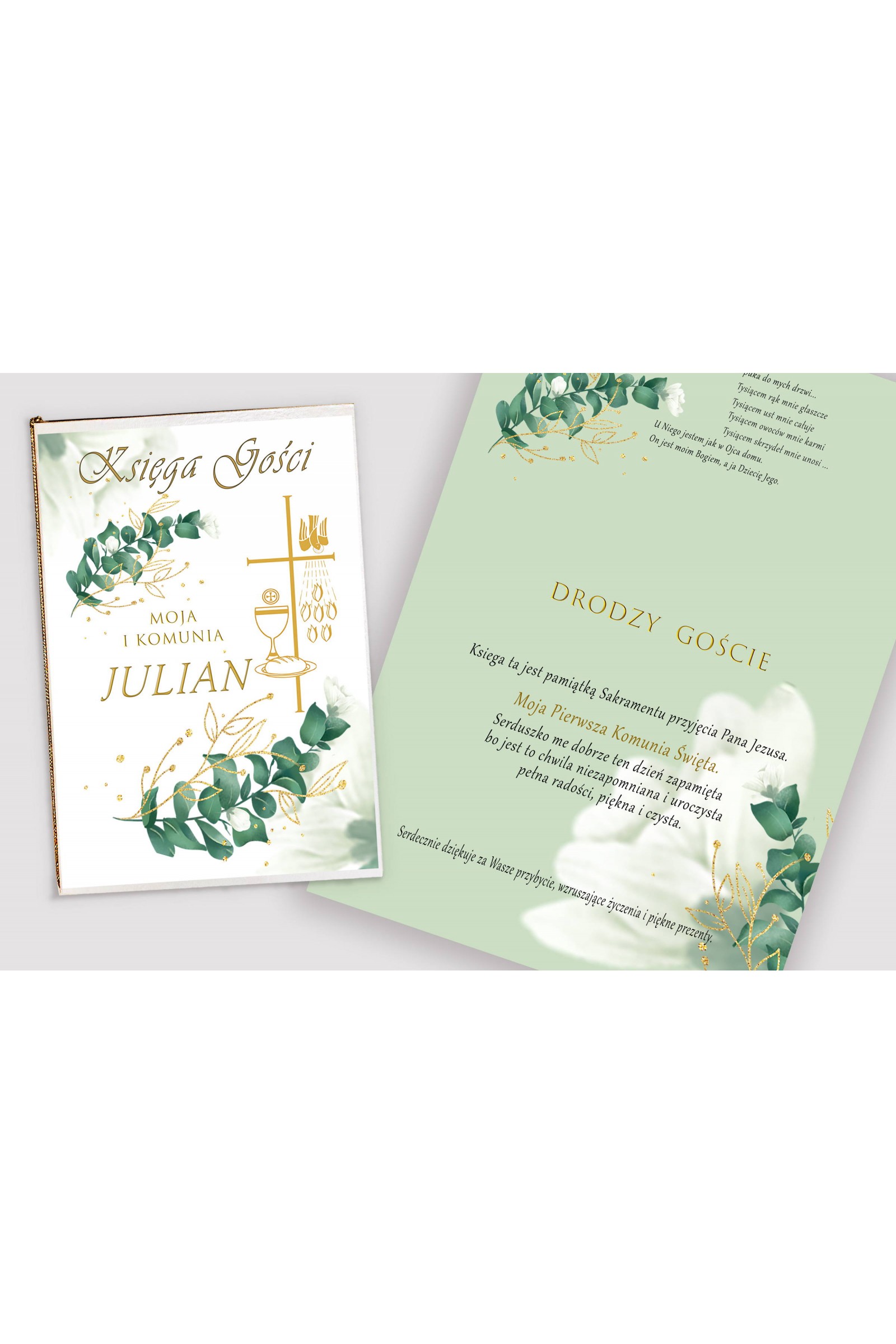 Personalizowany dekoracyjny zestaw komunijny - Biały płatek - obraz 4