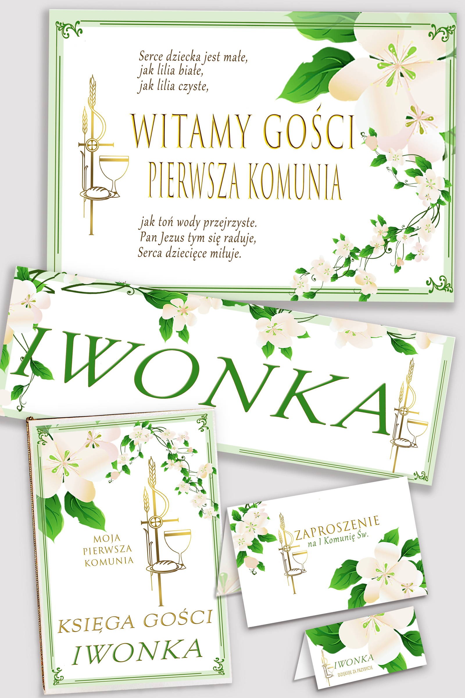 Personalizowany dekoracyjny zestaw komunijny - Świeżość poranka - obraz 0