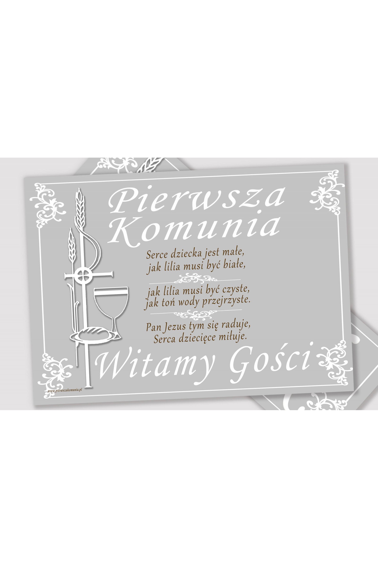 Personalizowany dekoracyjny zestaw komunijny - Biała elegancja - obraz 3