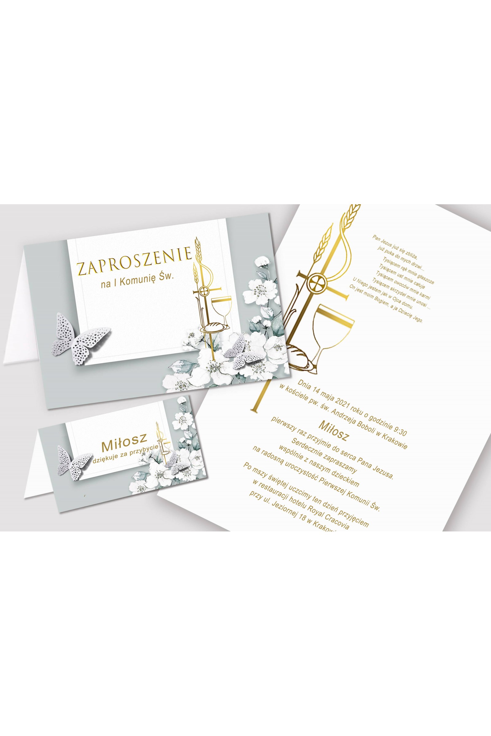 Personalizowany dekoracyjny zestaw komunijny - Jaśminowy ogród - obraz 5