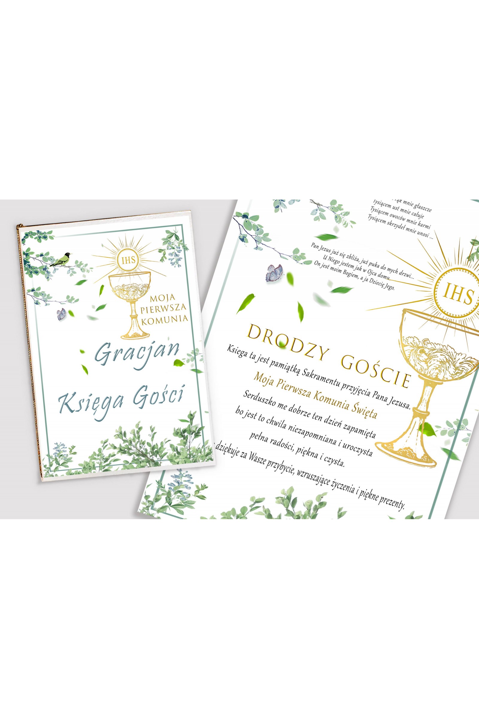 Personalizowany dekoracyjny zestaw komunijny - Słowik w gaju - obraz 4