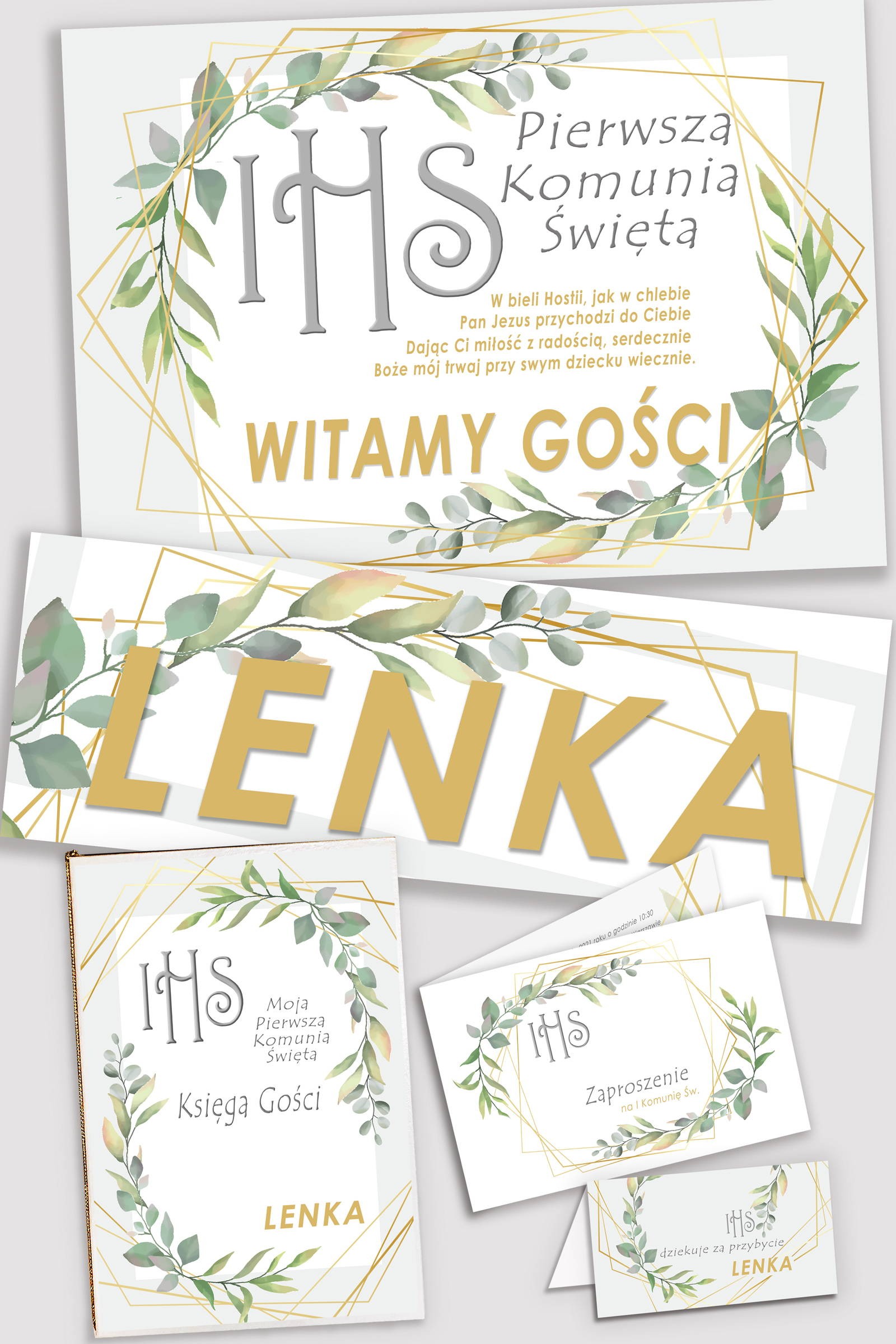 Personalizowany dekoracyjny zestaw komunijny - Zamglony poranek - obraz 0