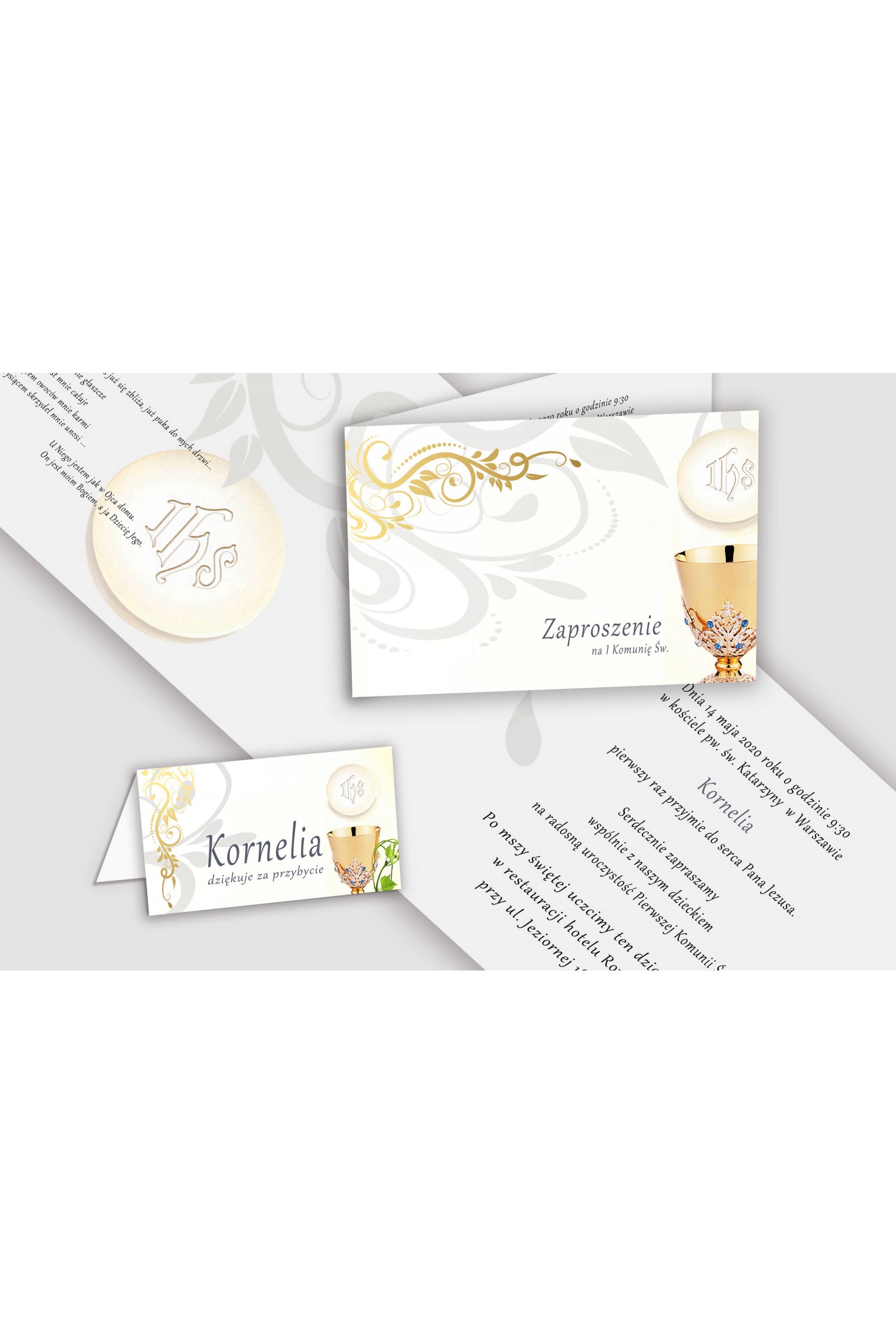 Personalizowany dekoracyjny zestaw komunijny - Kielich - obraz 5