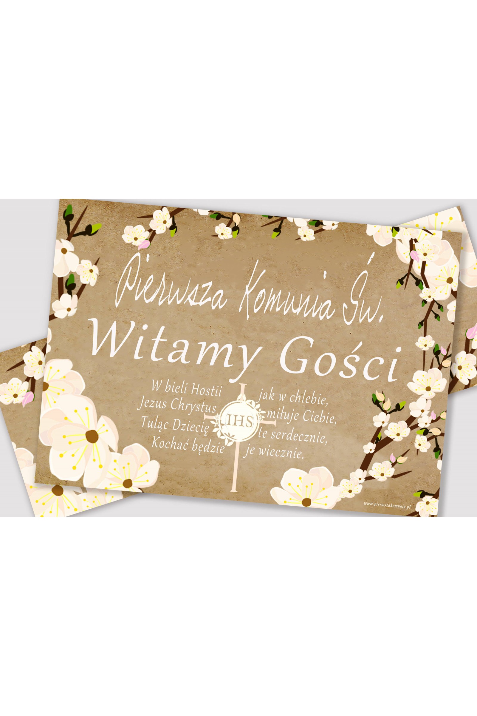 Personalizowany dekoracyjny zestaw komunijny - Pergaminowy sad - obraz 3