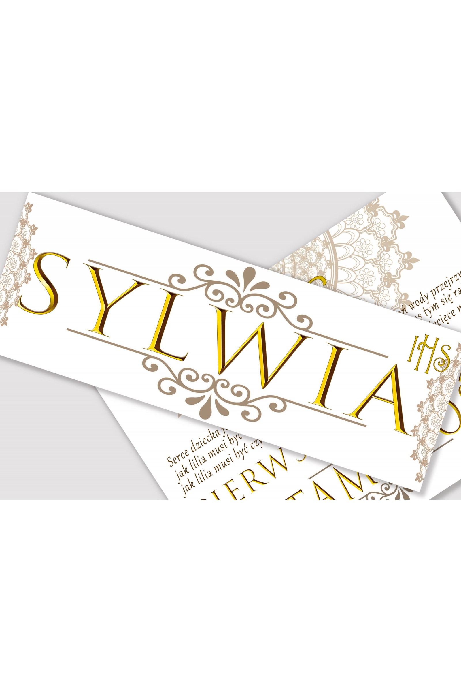Personalizowany plakat komunijny z imieniem - Rozeta - obraz 1