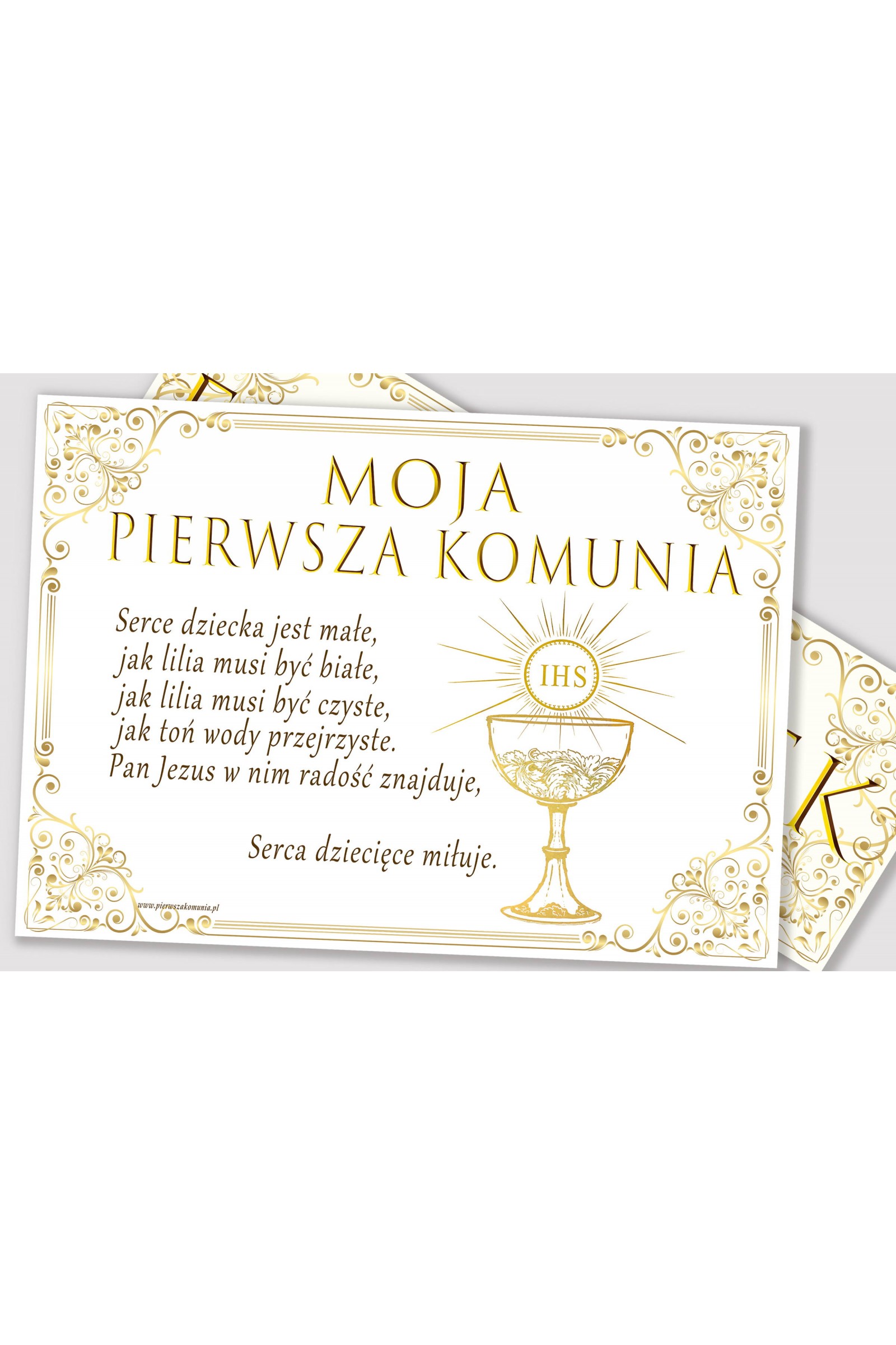 Personalizowany plakat komunijny z imieniem - Royal Gold - obraz 2