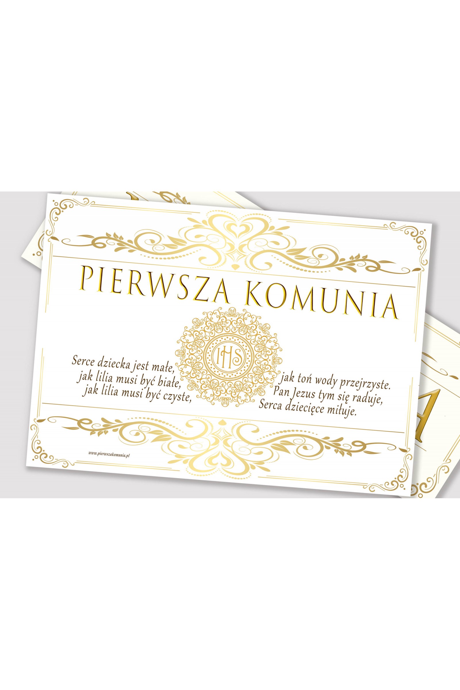 Personalizowany plakat komunijny z imieniem - Elegance - obraz 2