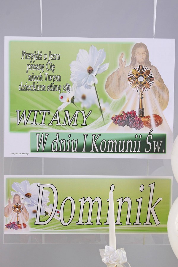 Personalizowany plakat komunijny z imieniem - Bławatek