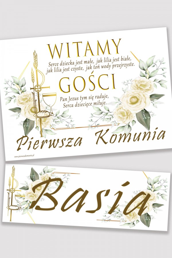 Personalizowany plakat komunijny z imieniem - Gracja