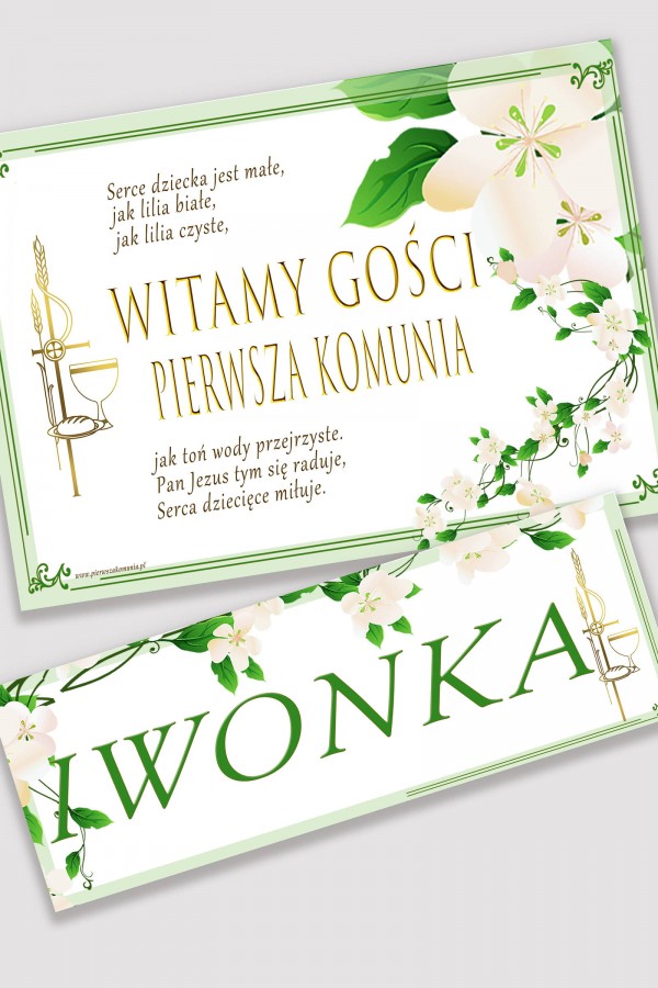 Personalizowany plakat komunijny z imieniem - Świeżość poranka