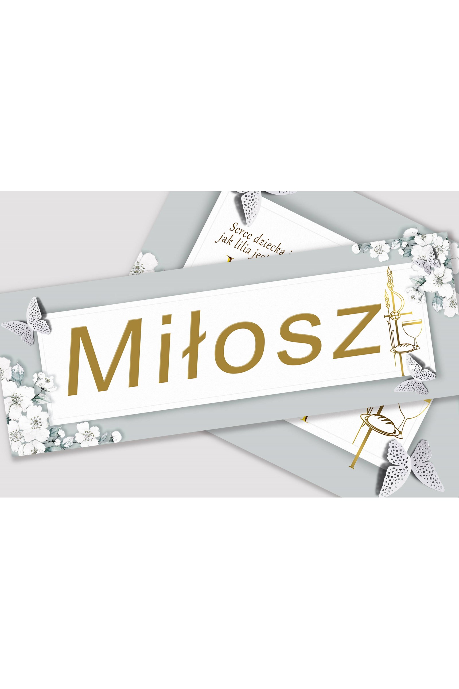 Personalizowany plakat komunijny z imieniem - Jaśminowy ogród - obraz 1