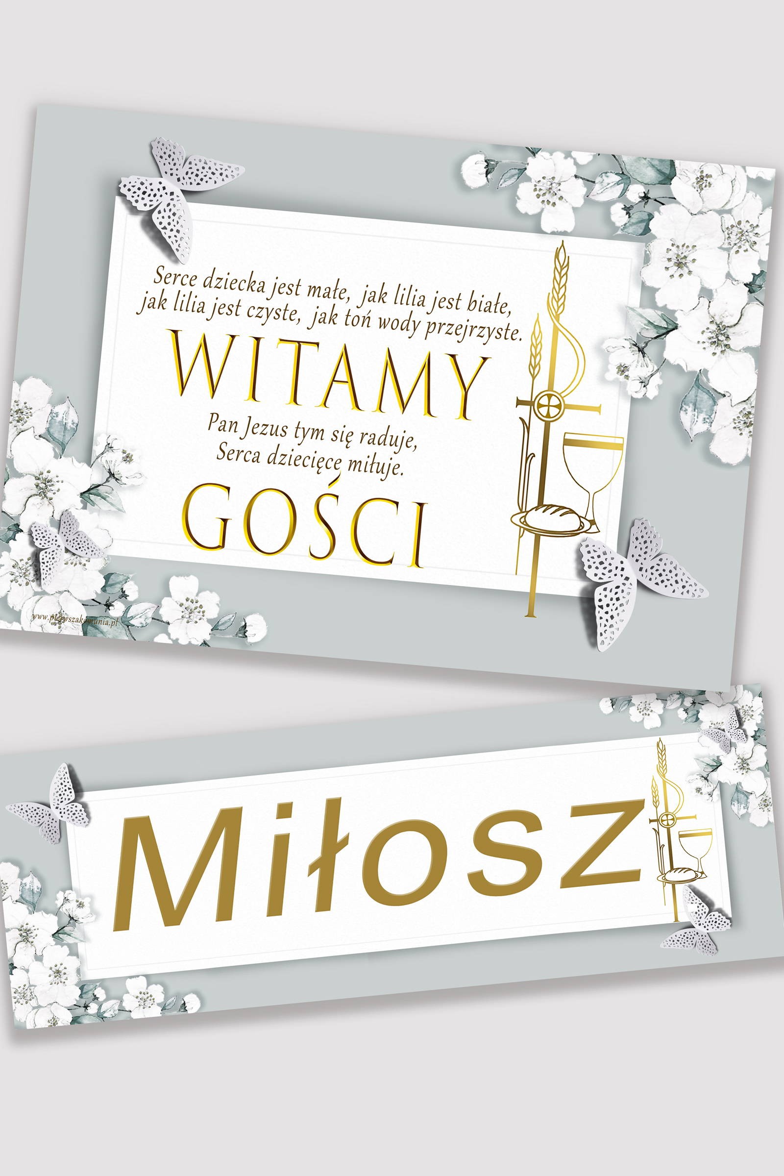 Personalizowany plakat komunijny z imieniem - Jaśminowy ogród - obraz 0