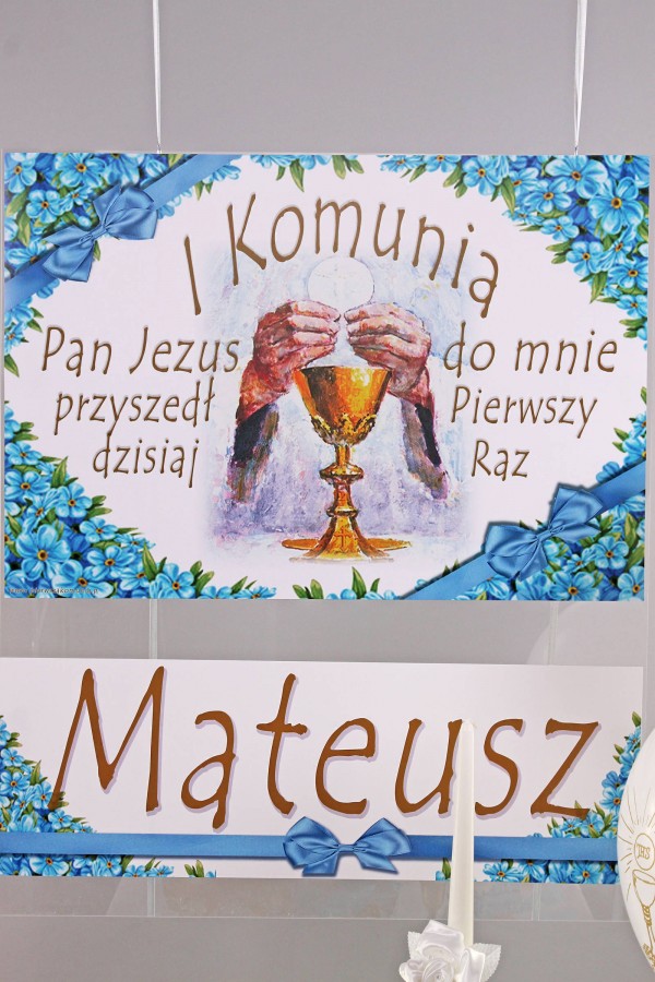 Personalizowany plakat komunijny z imieniem - Niezapominajka