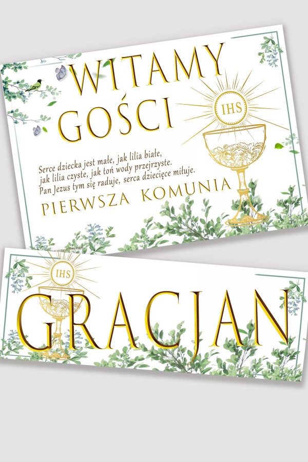 Personalizowany plakat komunijny z imieniem - Słowik w gaju