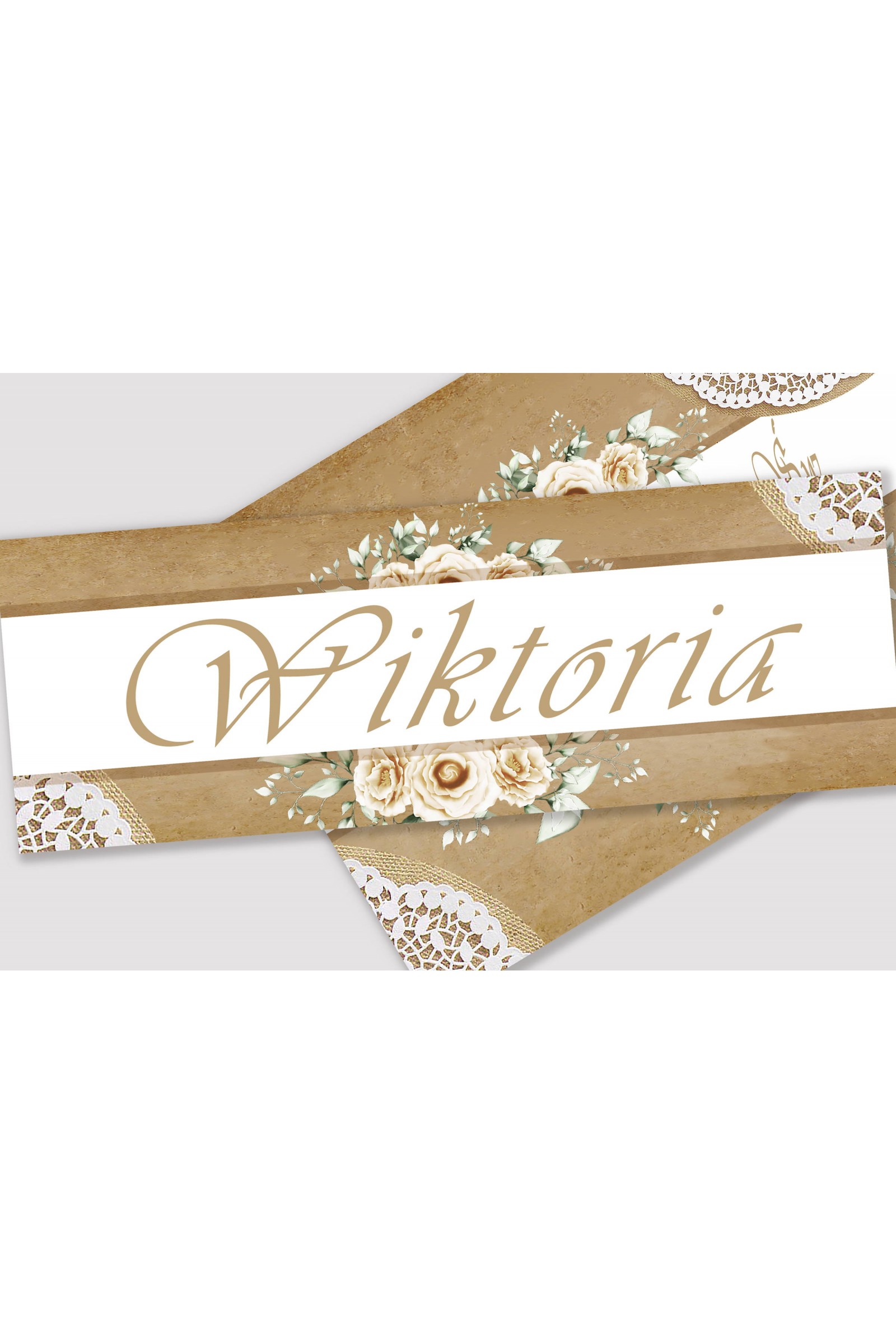 Personalizowany plakat komunijny z imieniem - Pergaminowy beż - obraz 1