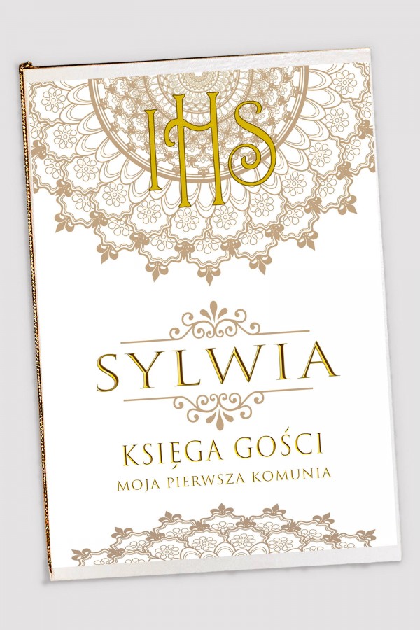 Personalizowana księga pamiątkowa komunijna - Rozeta