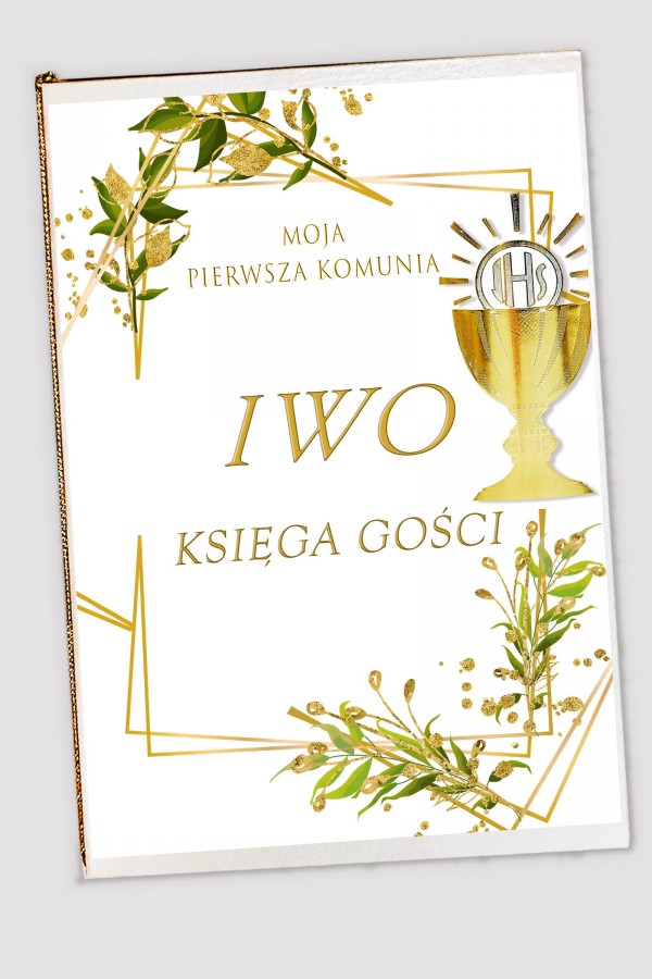 Personalizowana księga pamiątkowa komunijna - Złocisty wdzięk