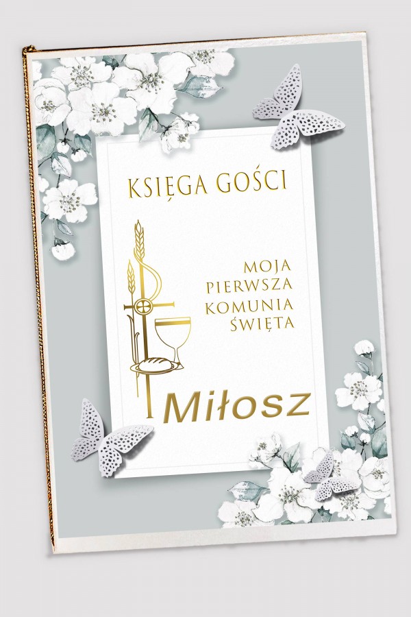 Personalizowana księga pamiątkowa komunijna - Jaśminowy ogród