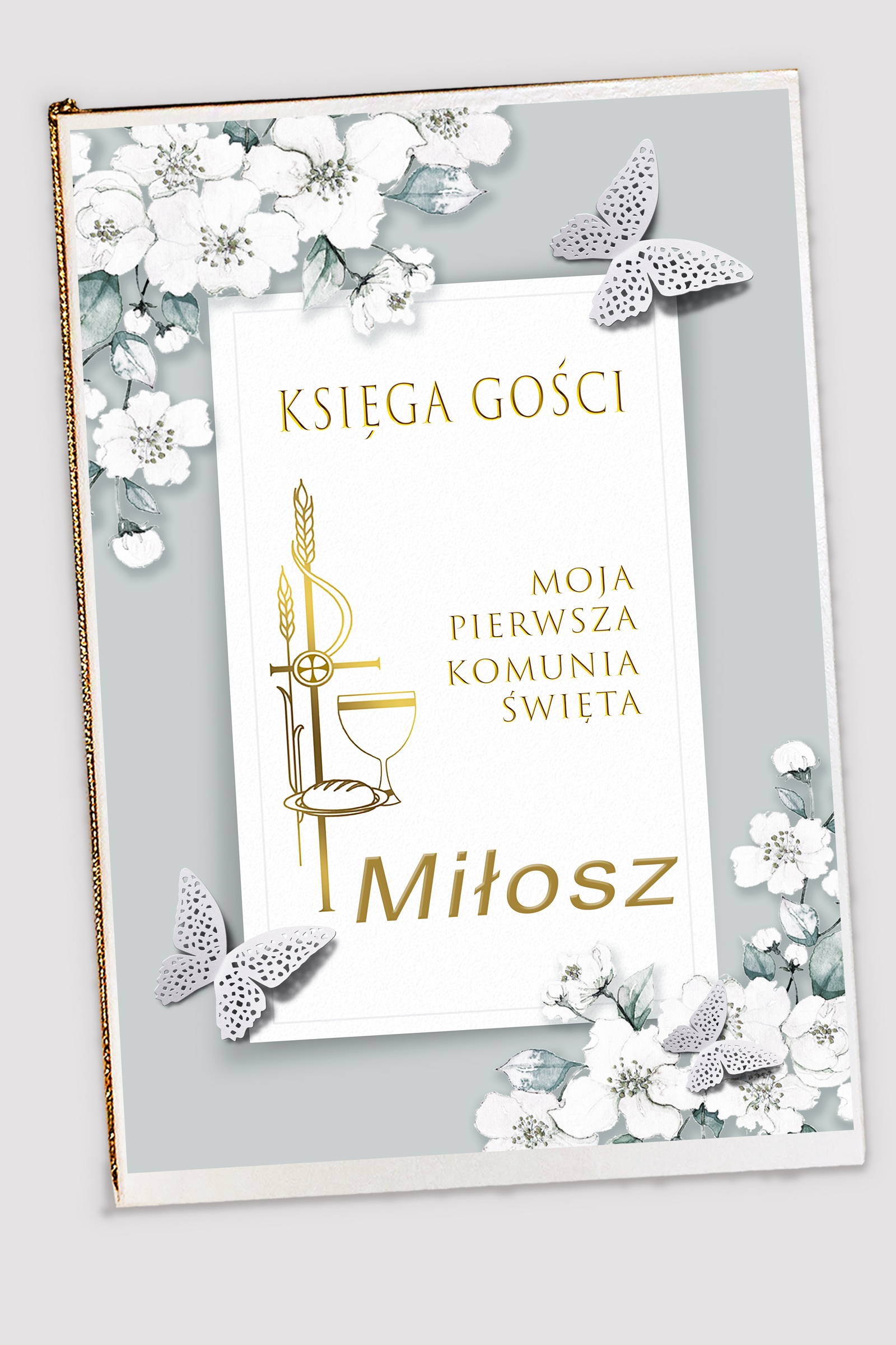 Personalizowana księga pamiątkowa komunijna - Jaśminowy ogród - obraz 0