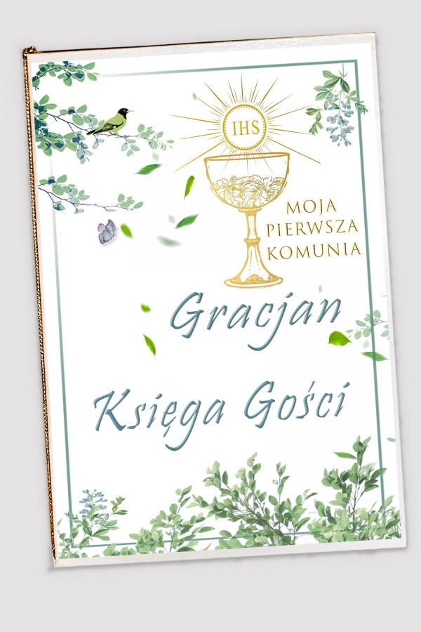 Personalizowana księga pamiątkowa komunijna - Słowik w gaju