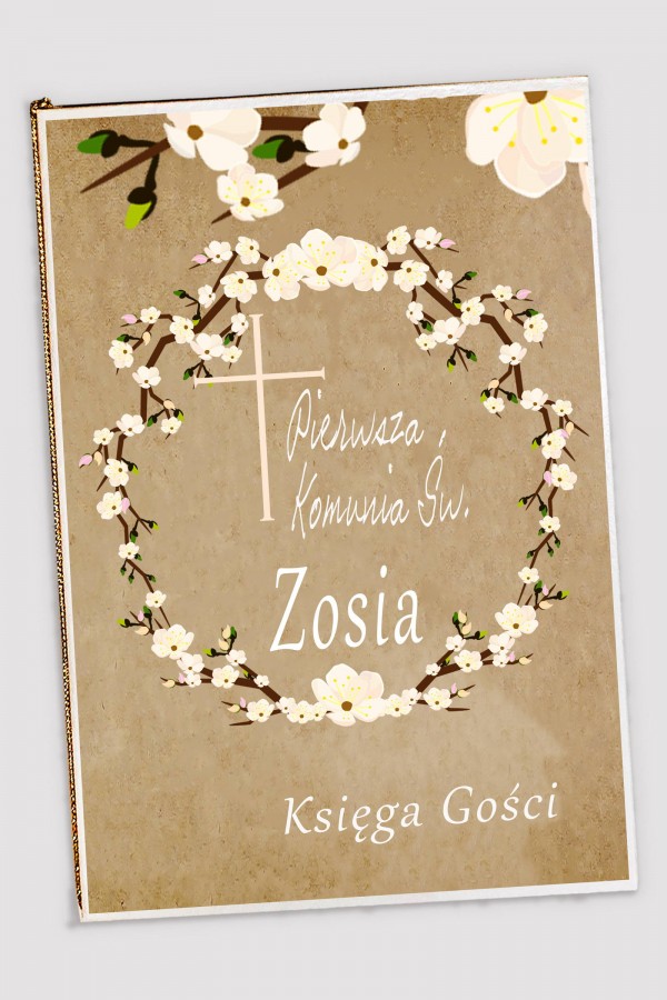 Personalizowana księga pamiątkowa komunijna - Pergaminowy sad