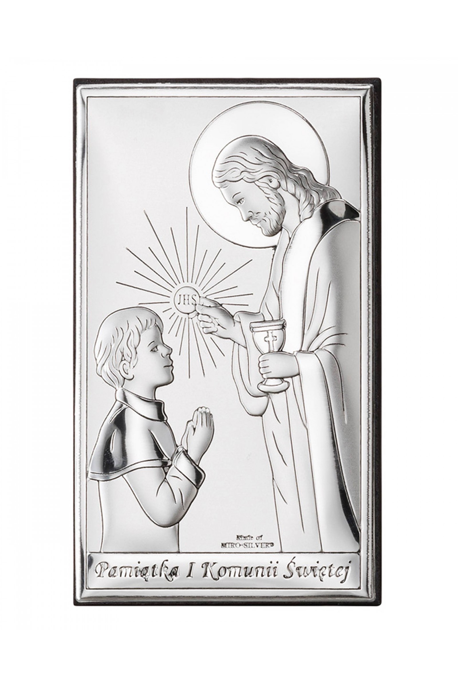 Obrazek na pamiątkę I Komunii Św. z Jezusem udzielającym Komunii chłopcowi - obraz 0
