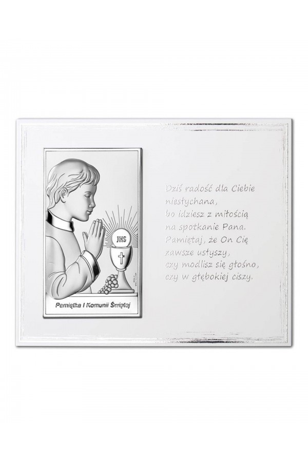 Obrazek na pamiątkę I Komunii Św. z chłopczykiem