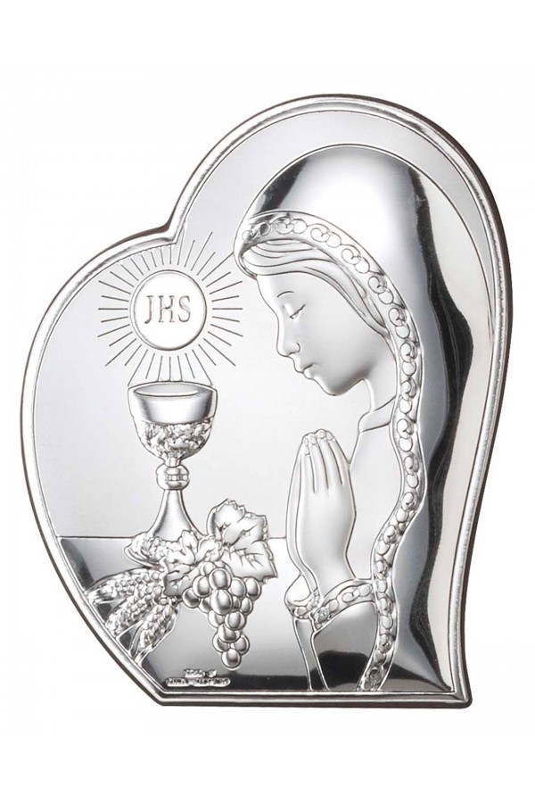 Obrazek na pamiątkę I Komunii Św. z dziewczynką w 'sercu'