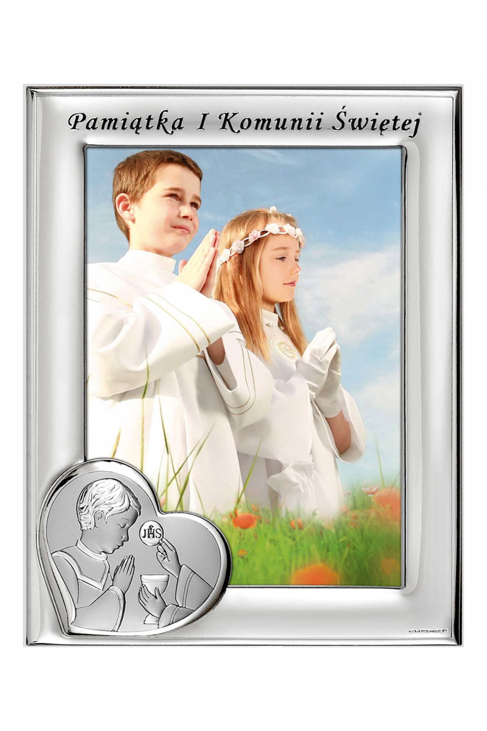 Ramka na zdjęcie z okazji I Komunii Św. z chłopczykiem w 'sercu' - obraz 0