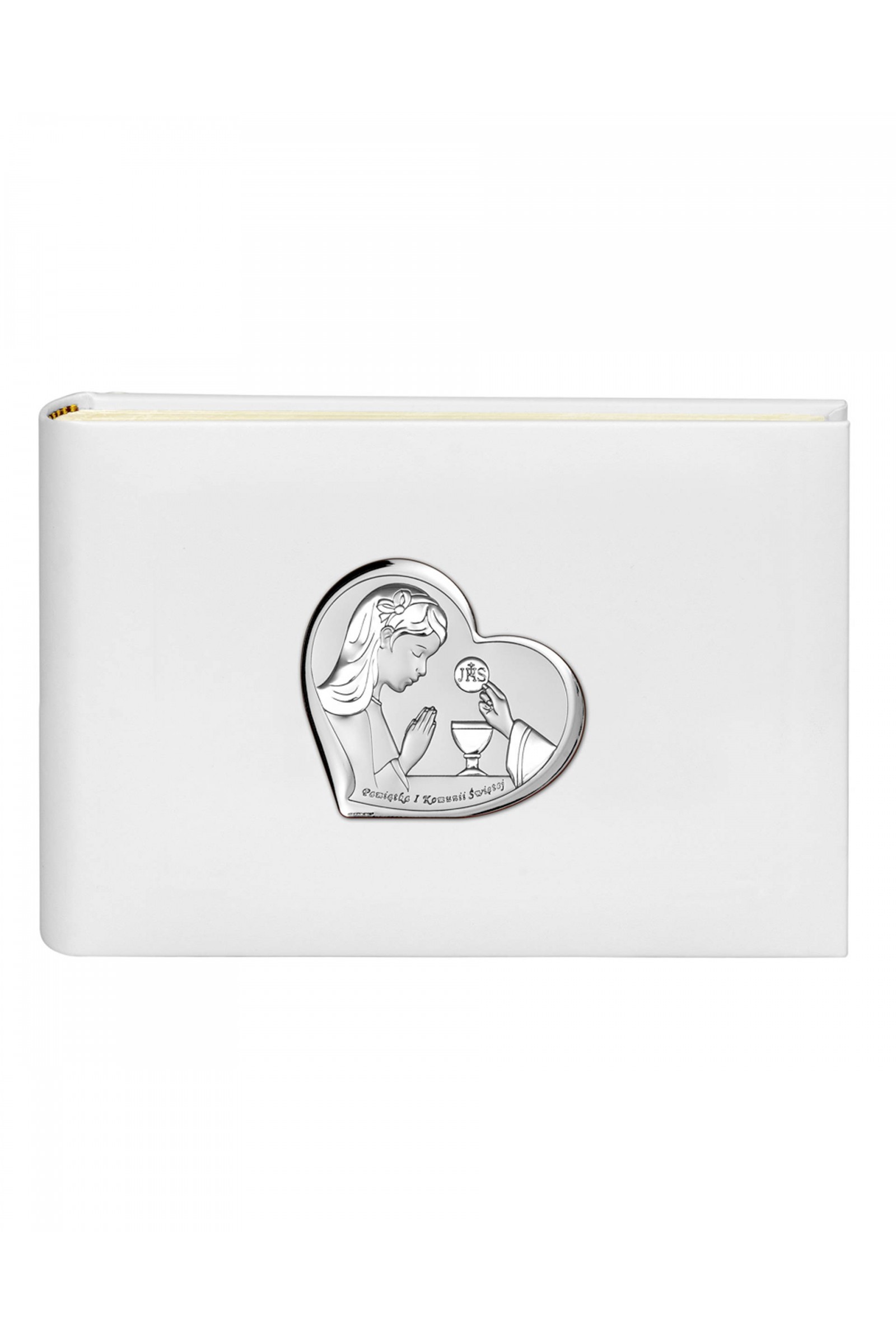 Album na zdjęcia z okazji I Komunii Św. z wizerunkiem dziewczynki w 'sercu' - obraz 0