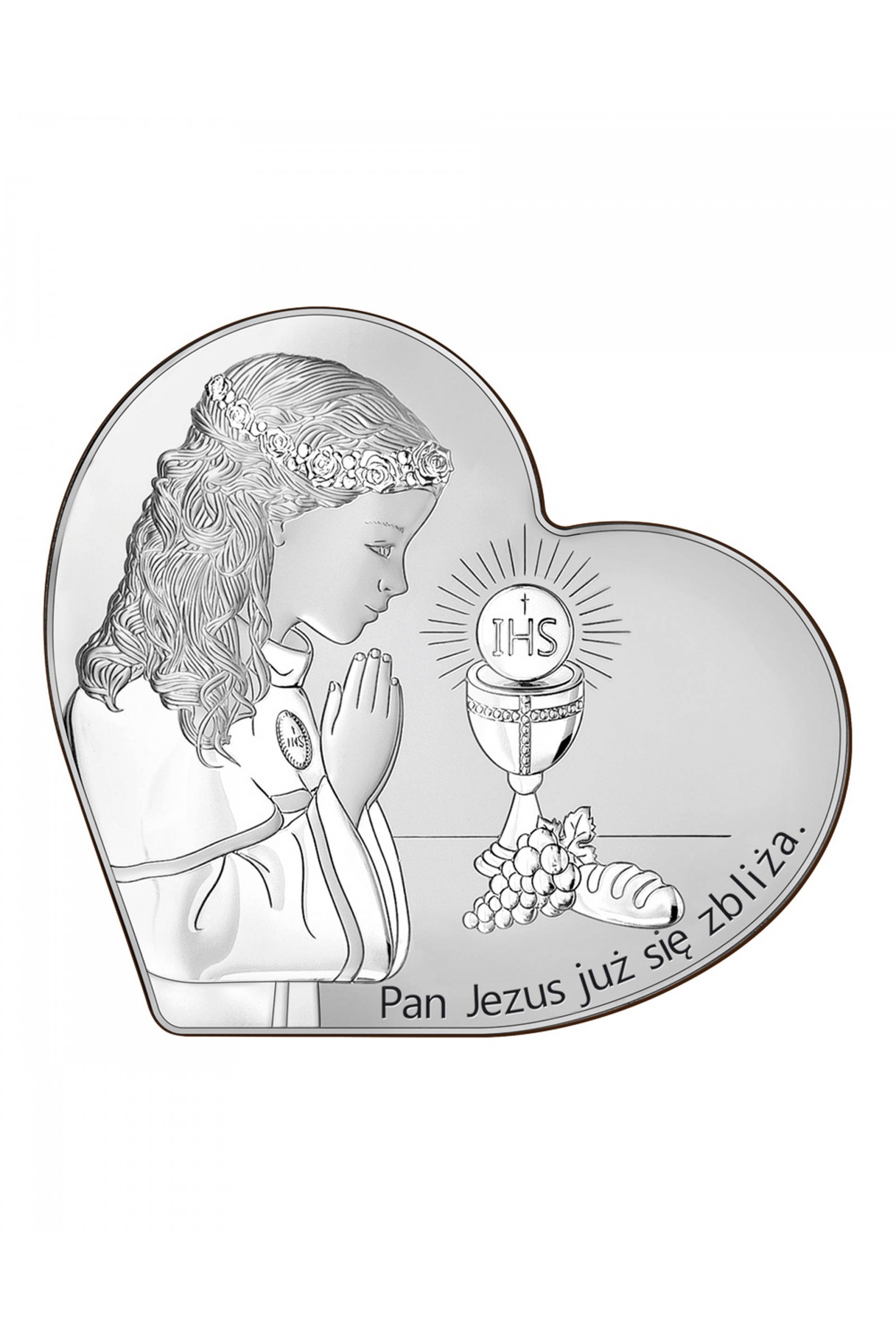 Obrazek na pamiątkę I Komunii Św. z dziewczynką w 'sercu' - obraz 0